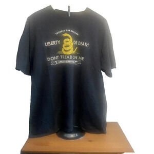 Lincoln Outfitters "Liberty or Death Don't Tread On Me" Black T Shirt XL